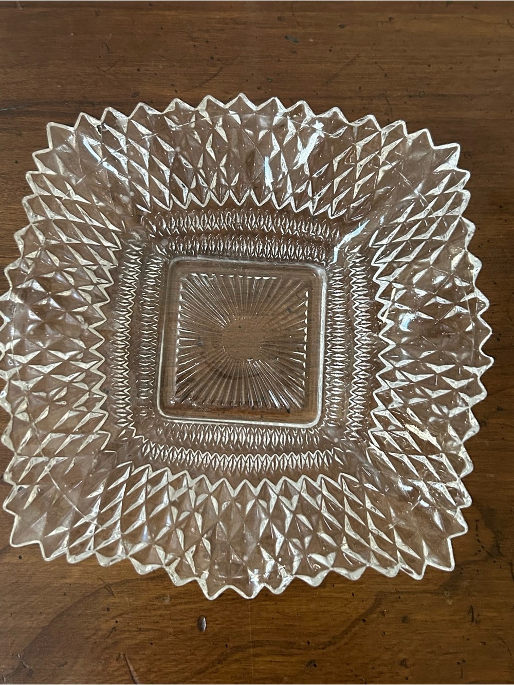 Two Diamond Cut Dishes